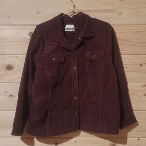 Vintage CJ Banks Burgundy Corduroy Jacket Size XL 25x26